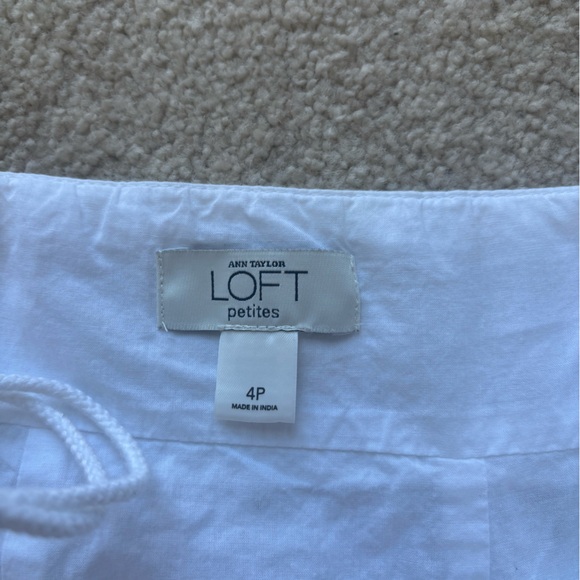 LOFT Petites White Eyelet Sundress | Size 4P | Cotton Summer Dress - Picture 6 of 11